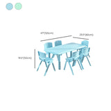Green Rectangle Rounded Corners Toddler Table Chair Set Image - 12