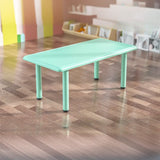 Green Rectangle Rounded Corners Toddler Table Chair Set Image - 2