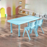 Green Rectangle Rounded Corners Toddler Table Chair Set Image - 4