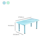Green Rectangle Rounded Corners Toddler Table Chair Set #size
