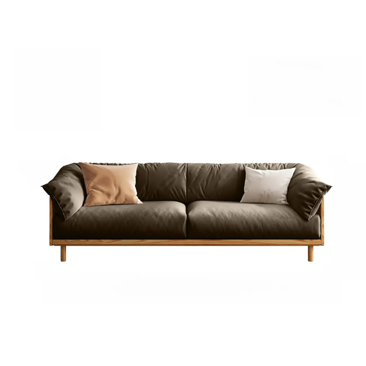 Green Scratch Resistant Fabric Removable Cushion Sofa Image - 12