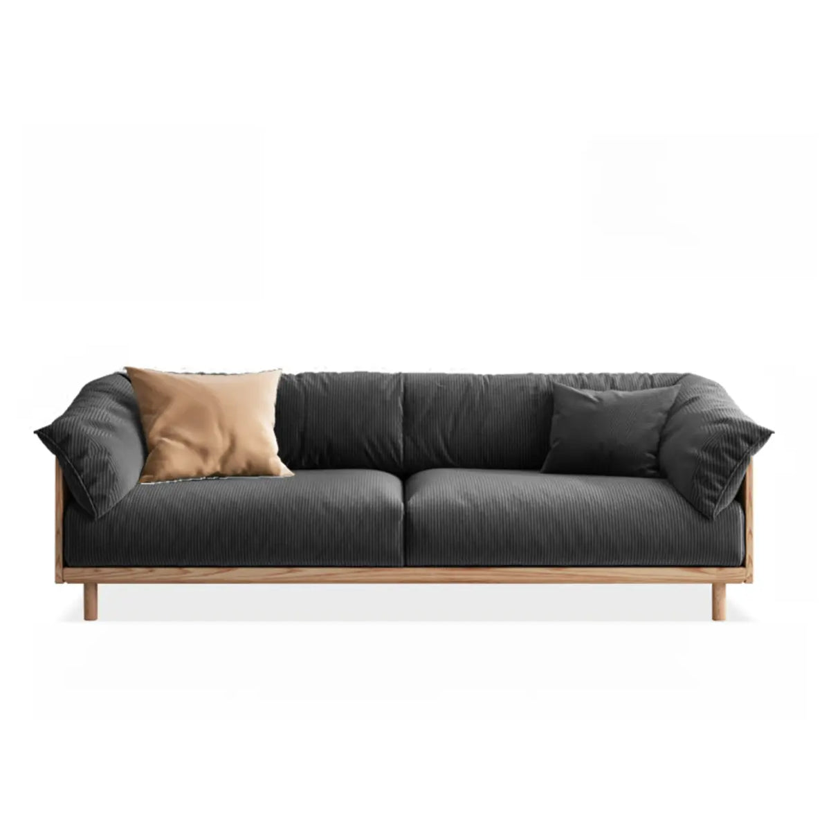 Green Scratch Resistant Fabric Removable Cushion Sofa Image - 13