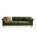 Green Scratch Resistant Fabric Removable Cushion Sofa Image - 2