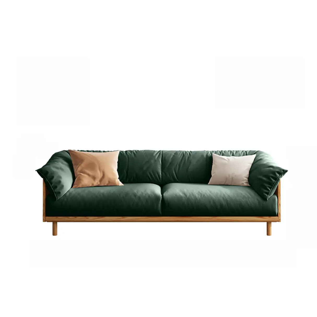 Green Scratch Resistant Fabric Removable Cushion Sofa Image - 24