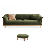 Green Scratch Resistant Fabric Removable Cushion Sofa Image - 26