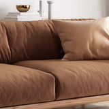 Green Scratch Resistant Fabric Removable Cushion Sofa Image - 9