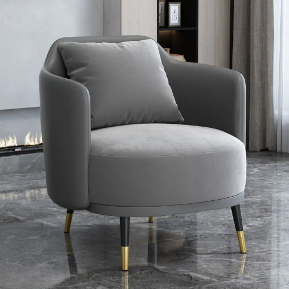 Green Scratch Resistant Single Sofa with Pillow Image - 23