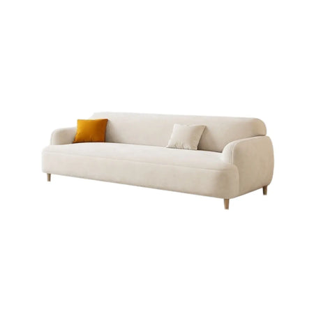Green Sherpa Recessed Arm Tight Back Natural Leg Sofa Image - 2