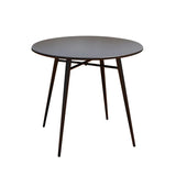 Green Space-Saving Outdoor Round Metal Patio Table Image - 9