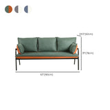 Green Stain Resistant Pillow Back Metal Frame Sofa #size
