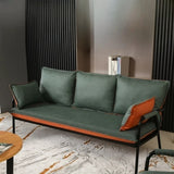 Green Stain Resistant Pillow Back Metal Frame Sofa Image - 3
