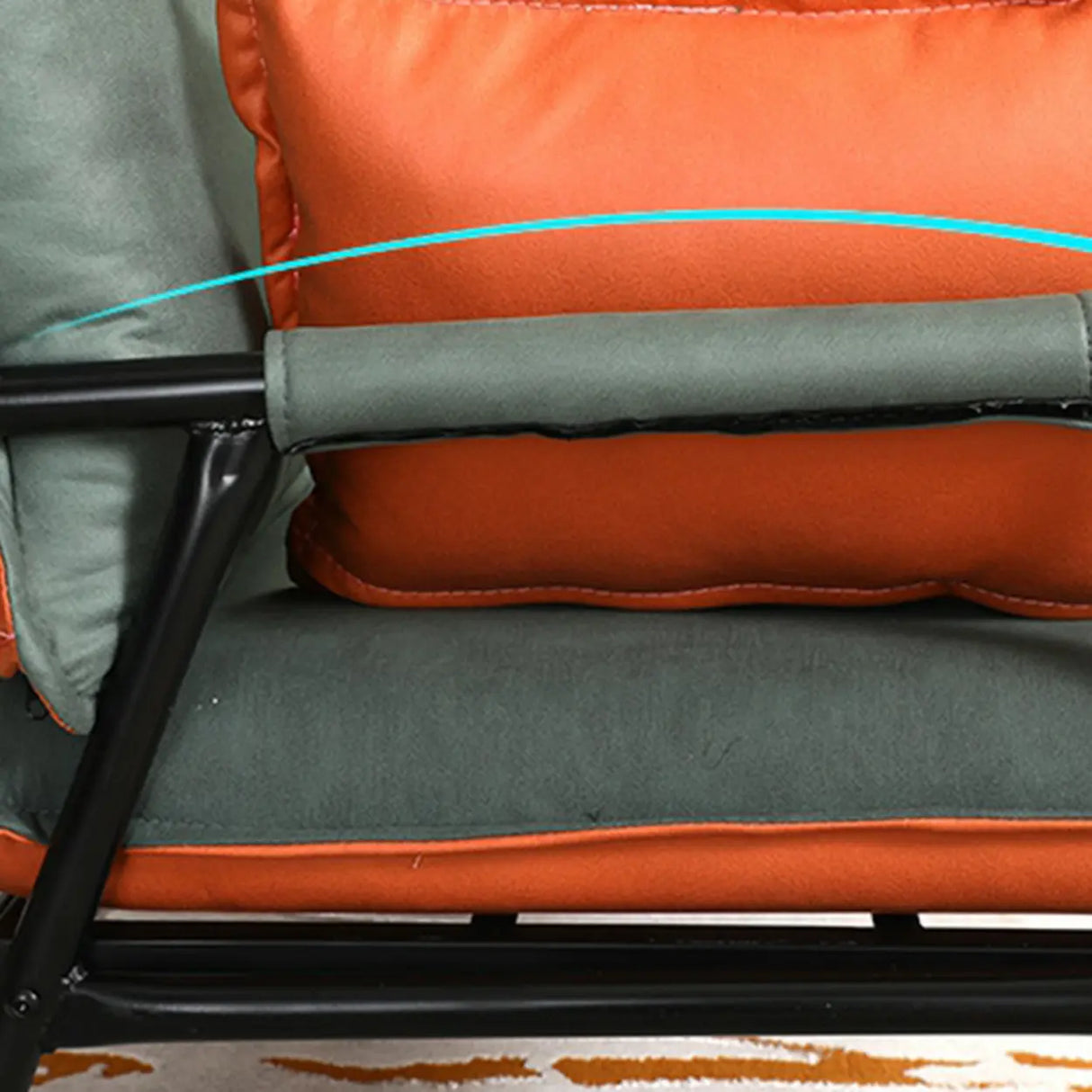 Green Stain Resistant Pillow Back Metal Frame Sofa Image - 6
