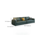 Green Stain Resistant Square Arm Pillow Back Sofa #size