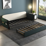 Green Stain Resistant Storage Sofa Bed with Slipcover Image - 3