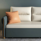 Green Stain Resistant Storage Sofa Bed with Slipcover Image - 9
