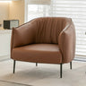 Green Stain Resistant Track Arms Leather Arm Chair Image - 9