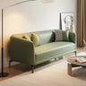 Green Stain Water Resistant Tuxedo Arm Wood Frame Sofa Image - 12