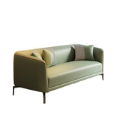 Green Stain Water Resistant Tuxedo Arm Wood Frame Sofa Image - 5