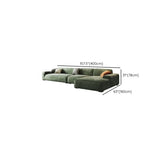Green Suede Square Arm Tight Back Right Sofa Chaise Image - 27
