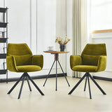 Green Swivel Modern Fabric High Back Upholstered Dining Chair Image - 1