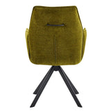 Green Swivel Modern Fabric High Back Upholstered Dining Chair Image - 7