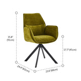 Green Swivel Modern Fabric High Back Upholstered Dining Chair #size