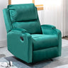 Green Tech Cloth Lumbar Support Comfort Swivel Recliner Image - 19