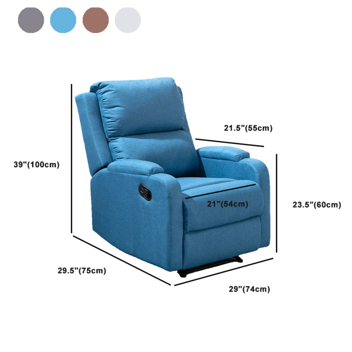 Green Tech Cloth Lumbar Support Comfort Swivel Recliner 