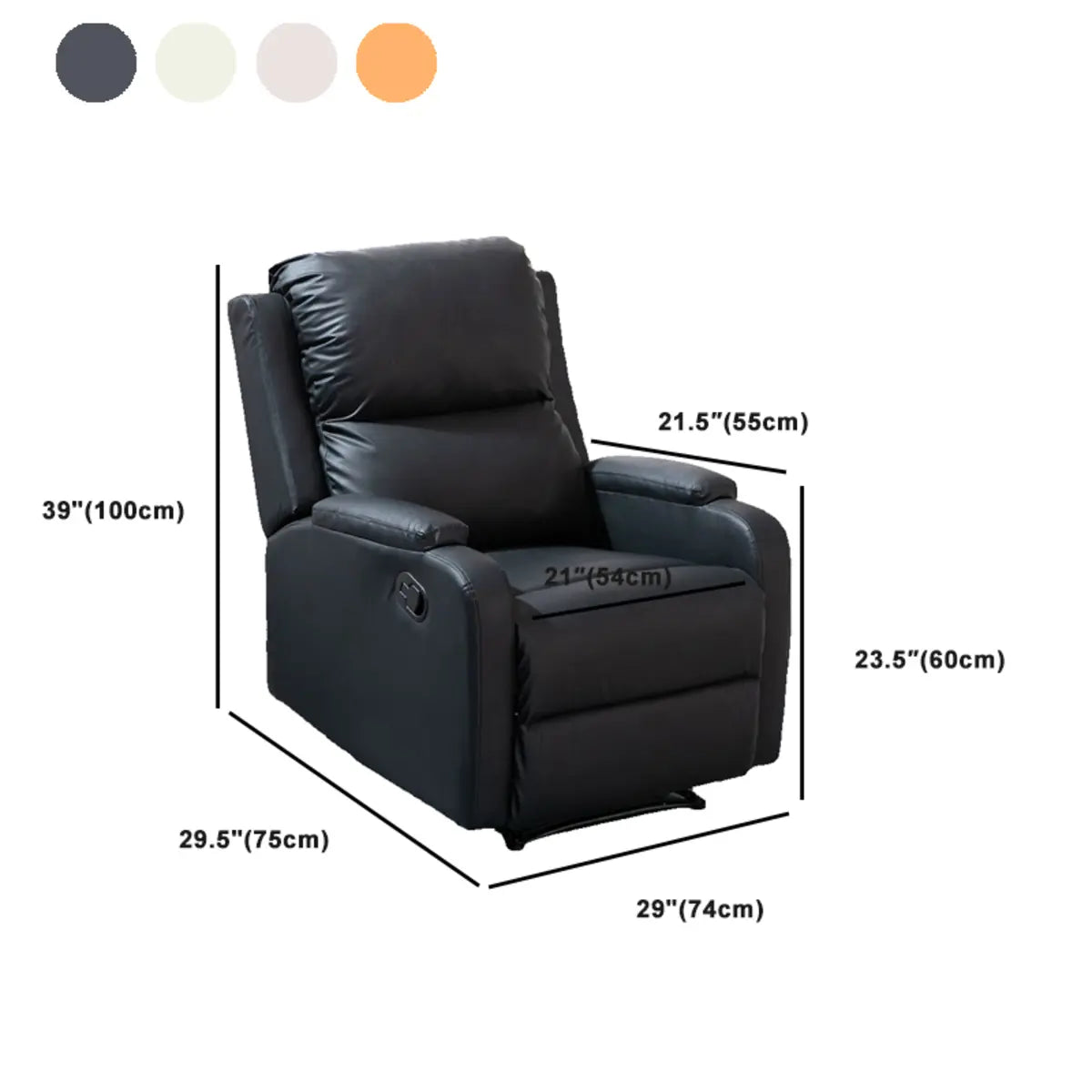Green Tech Cloth Lumbar Support Comfort Swivel Recliner Image - 23