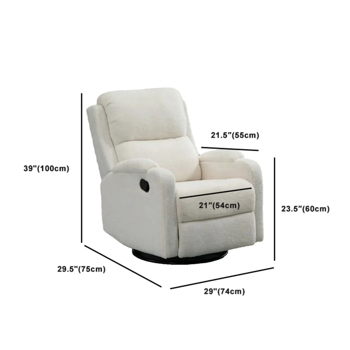 Green Tech Cloth Lumbar Support Comfort Swivel Recliner Image - 24