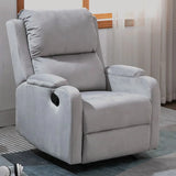 Green Tech Cloth Lumbar Support Comfort Swivel Recliner Image - 6