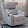 Green Tech Cloth Lumbar Support Comfort Swivel Recliner Image - 6