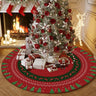 Green Trim Christmas Round Polyester Easy Care Area Rug Image - 1