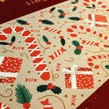 Green Trim Christmas Round Polyester Easy Care Area Rug Image - 9