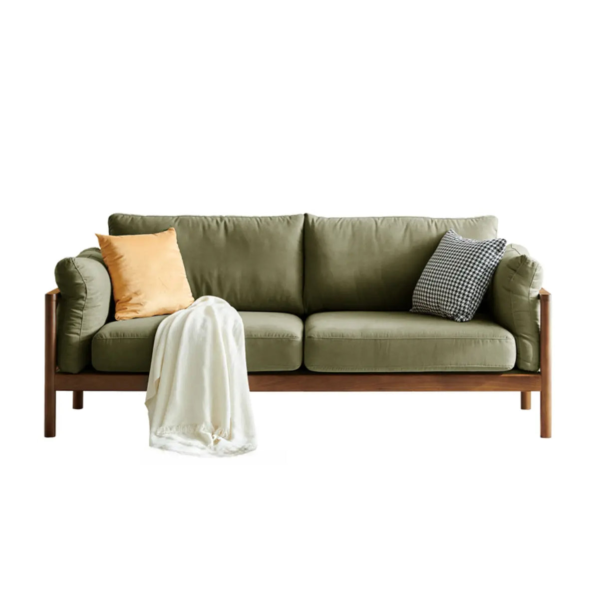 Green Water Resistant Anti Cat Scratch Fabric Loveseat Image - 3