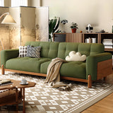 Green Water Resistant Tech Flannel Wood Frame Sofa Image - 1