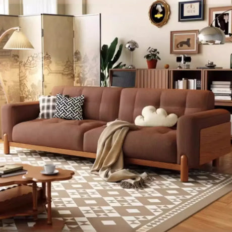 Green Water Resistant Tech Flannel Wood Frame Sofa Image - 2