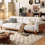 Green Water Resistant Tech Flannel Wood Frame Sofa Image - 3