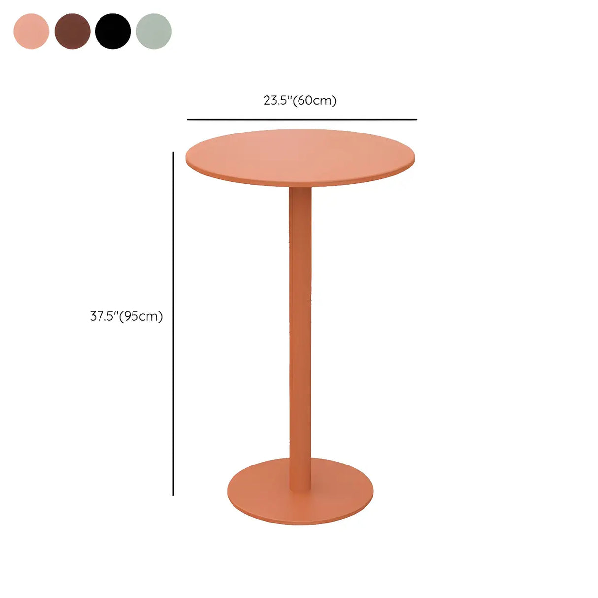 Green Waterproof Outdoor Patio Round Metal Bistro Table 