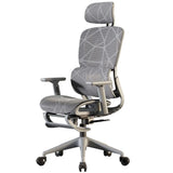 Grey Adjustable Ergonomic Mesh Office Chair with Headrest Image - 10
