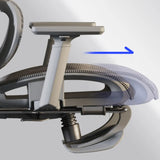 Grey Adjustable Ergonomic Mesh Office Chair with Headrest Image - 14