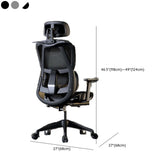 Grey Adjustable Ergonomic Mesh Office Chair with Headrest Image - 16