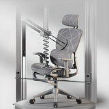 Grey Adjustable Ergonomic Mesh Office Chair with Headrest Image - 6
