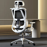 Grey Adjustable Ergonomic Mesh Office Chair with Headrest Image - 9