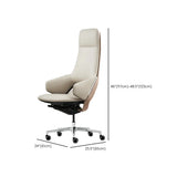 Grey Adjustable High-Back Leather Swivel Office Chair #size