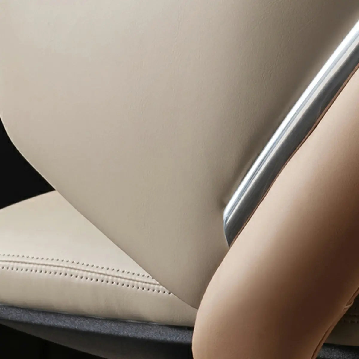 Grey Adjustable High-Back Leather Swivel Office Chair Image - 8