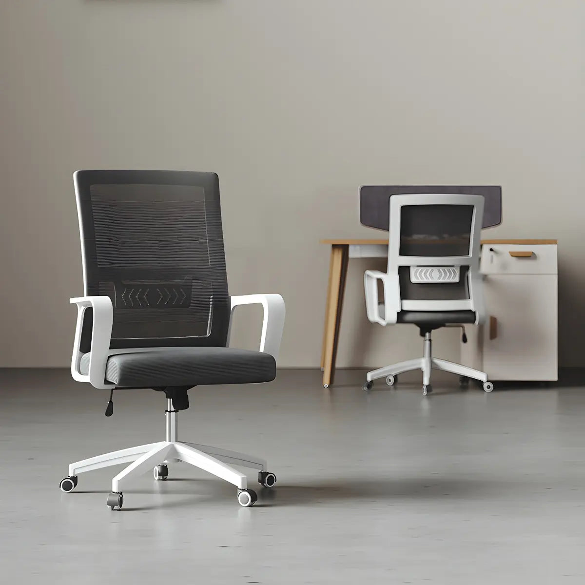 Grey Adjustable Modern Ergonomic Mesh Office Chair Image - 1
