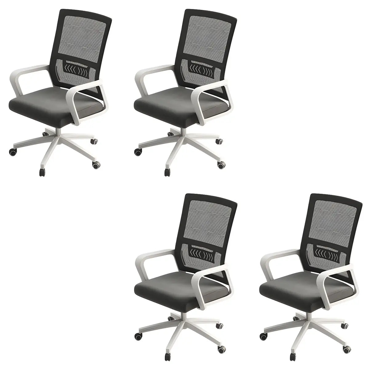 Grey Adjustable Modern Ergonomic Mesh Office Chair Image - 3