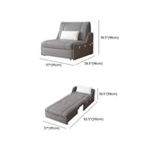 Grey Armless Rectangular Leather Storage Futon Daybed #size