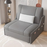 Grey Armless Rectangular Leather Storage Futon Daybed Image - 3